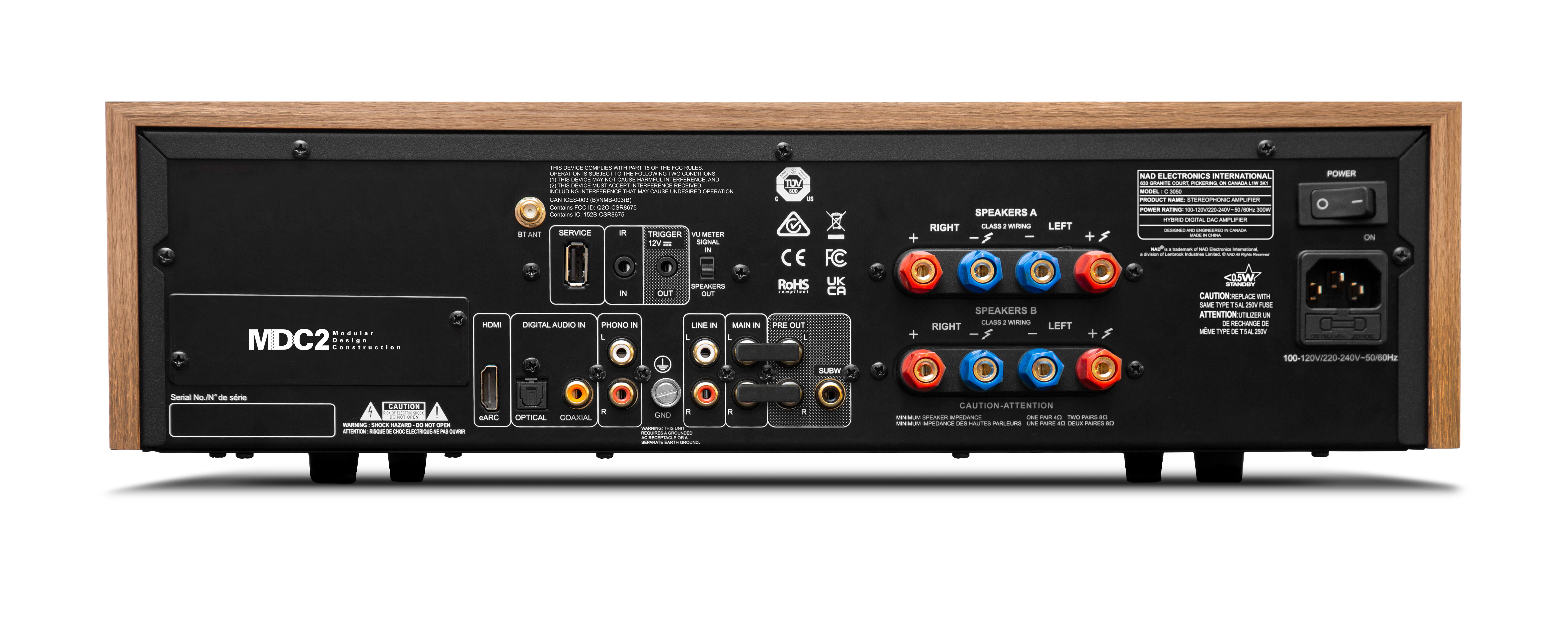 NAD C 3050 Rear - With Shadow