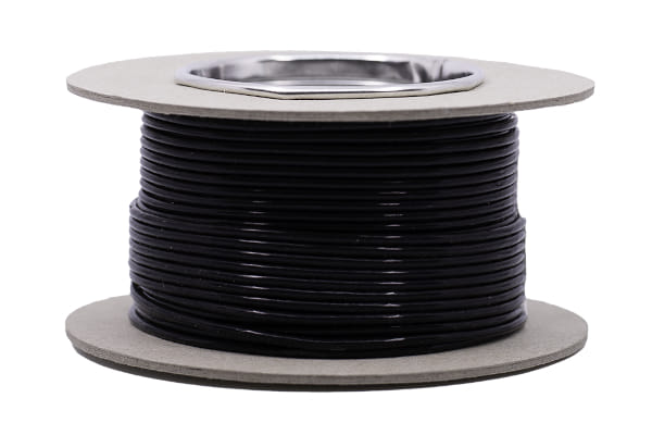Verzilverd koperdraad met Teflon mantel ZWART