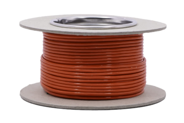 Verzilverd koperdraad met Teflon mantel ROOD